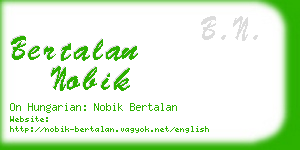 bertalan nobik business card